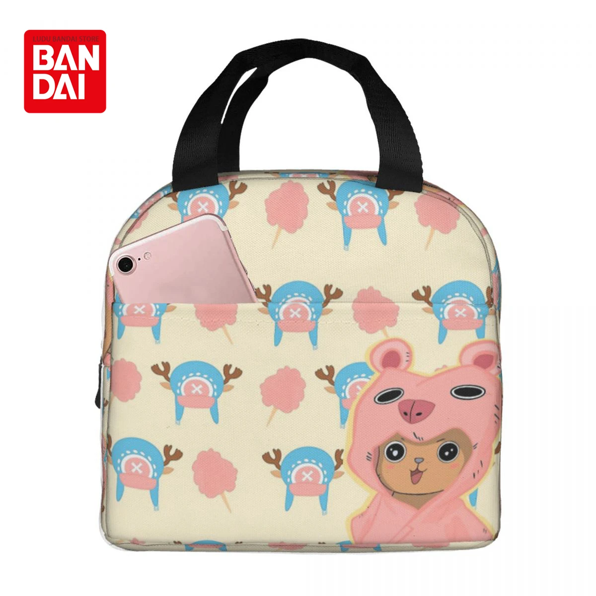 

Bandai Japanese Anime One Piece Lunch Bag for School Kids Office Sac Lunch Portable Thermal Cooler Luffy Lunch Box Handbag Gift