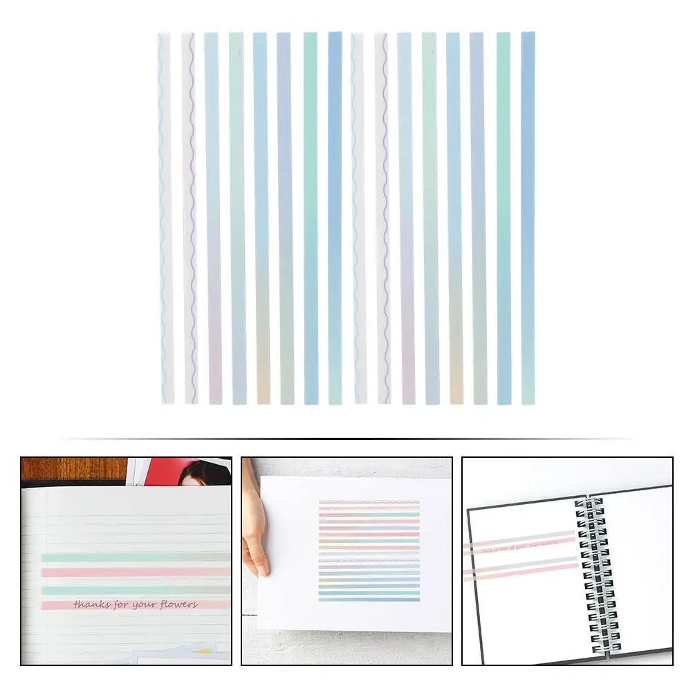 2Sets Reading Strips Wear-Resistant Pet Material Bright Colorful Book Tabs Index Tabs Long Sticky Strips for Reading Annotation