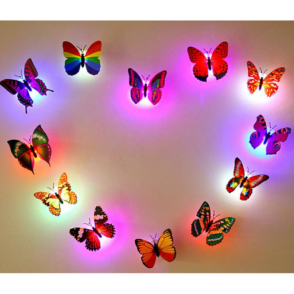 Colorful Changing LED Small Night Light Lamp Home Room Party Desk Wall Decor Lights Romantic Soft Eye Protection