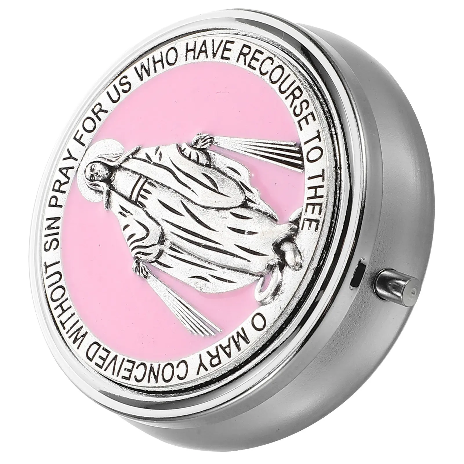 

Vintage Rosary Storage Box Metal Compact Jewelry Display Organizer for Necklace Ring Earrings Bracelet Watch Trinket Holder