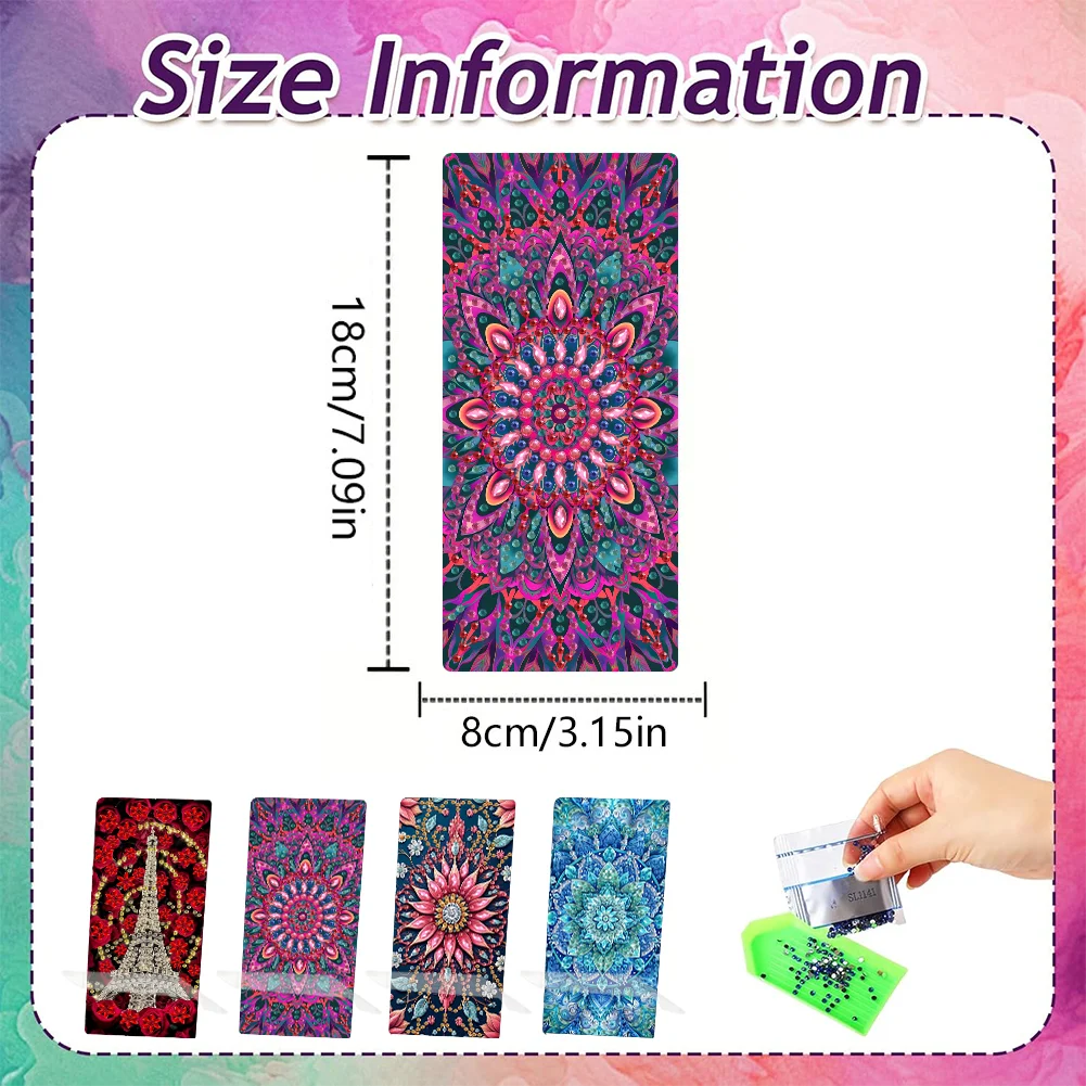 1 piece of DIY diamond painting phone stand with mirror, made of acrylic, featuring mandala pattern, suitable for video calls, a