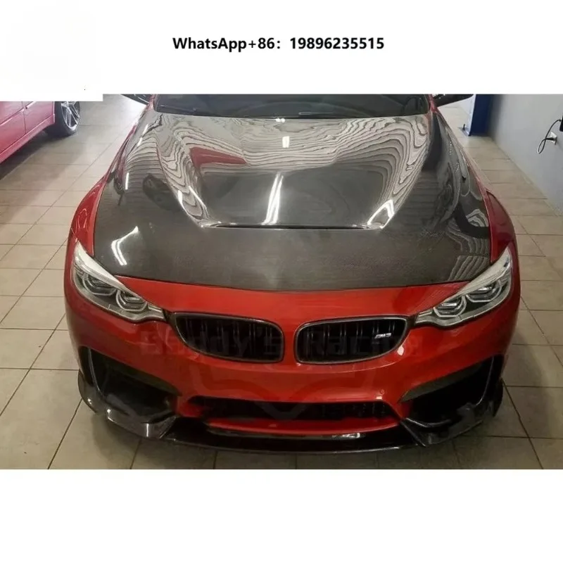 Doubled Sided Dry Carbon Fiber Front Hood Bonnet Fit for M3 M4 F80 F82 F83 GTS Style Engine Cover Car Tuning High Quality