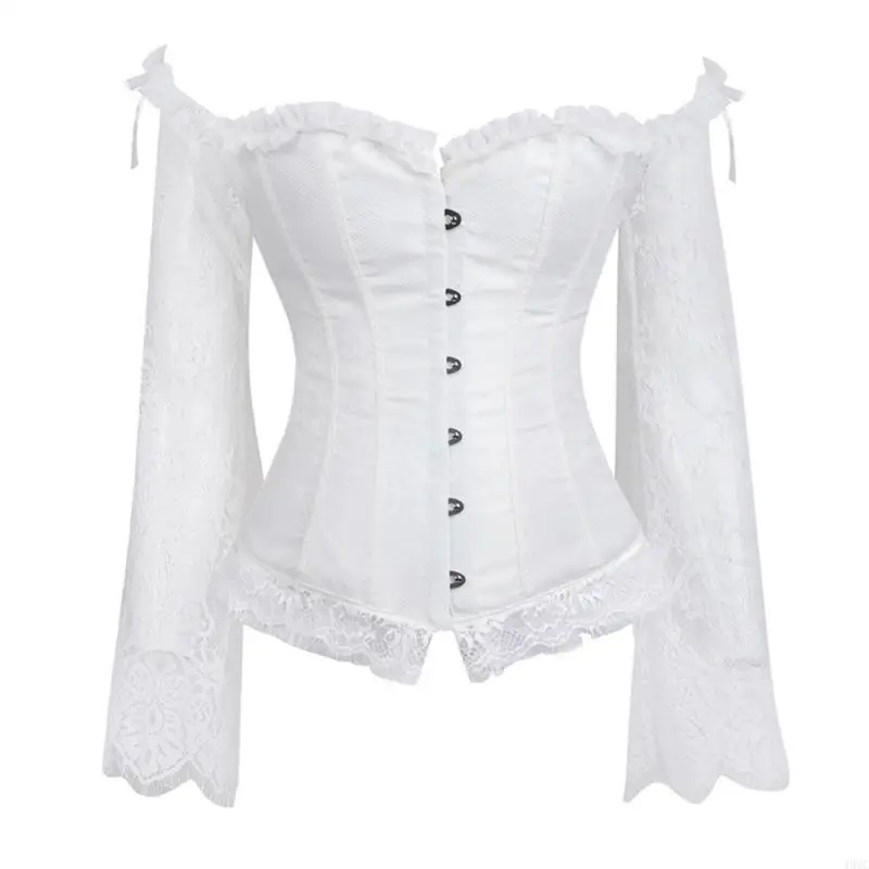 49MC Corsé cortesía Corizante Cincher Waspie Victorian Overbust Corset Corset Tops Jacquard Trainer Cosplay Corta colección