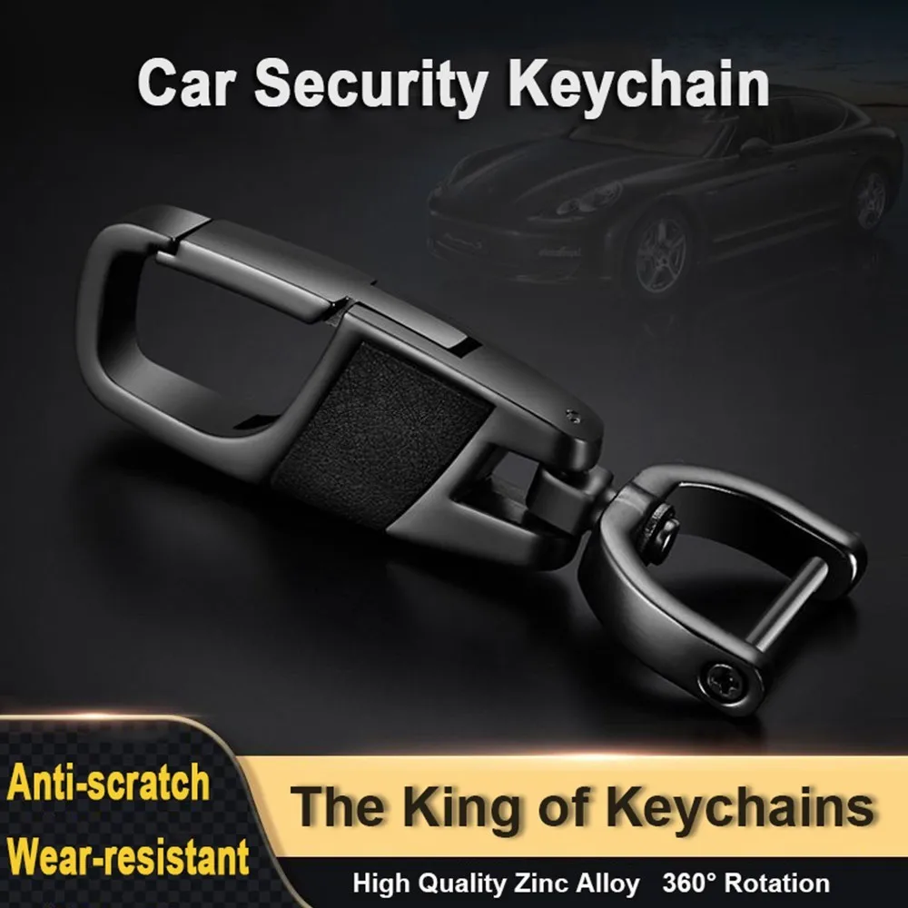 Car Keychain 360° Rotatable Horseshoe Buckle Anti-scratch Wear Resistant Metal Key Clip Portable Auto Key Daily Key Accessory