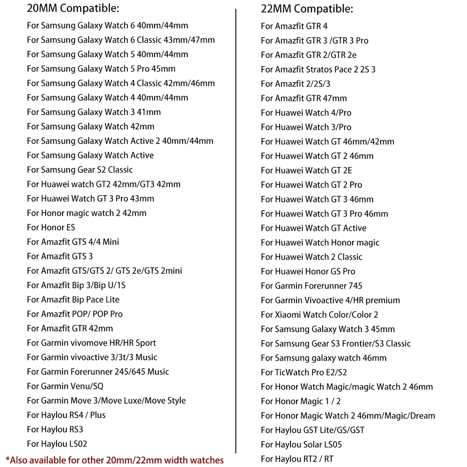 20mm Strap For Samsung Galaxy Watch 3 4 5 6 45mm 40 44mm Classic 43mm 47mm 22mm Band Huawei GT 3 2 46mm Stainless Steel Bracelet