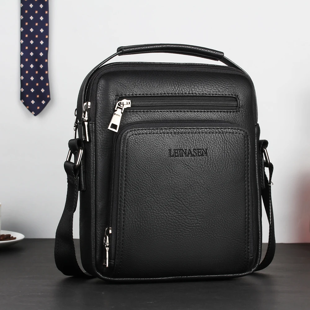 Men's Crossbody Bag Shoulder Bags Mailman's Bag Multi-function Handbags Large Capacity PU Leather Bag for Man Messenger Tote