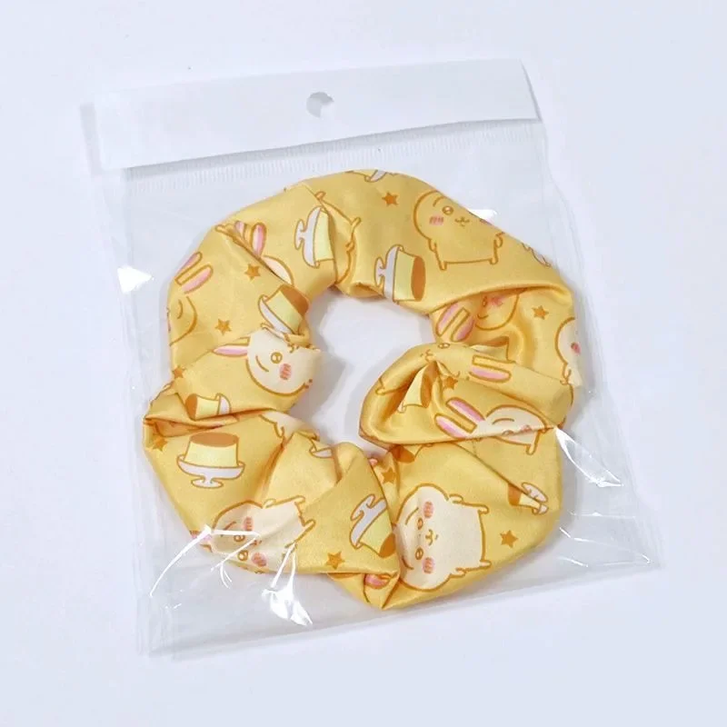 Chiikawa Usagi Kawaii Anime Cartoon Elastic Cord Rubber Band Cute Fat Intestines Hair Tie Versatile Durable Hair Accessory