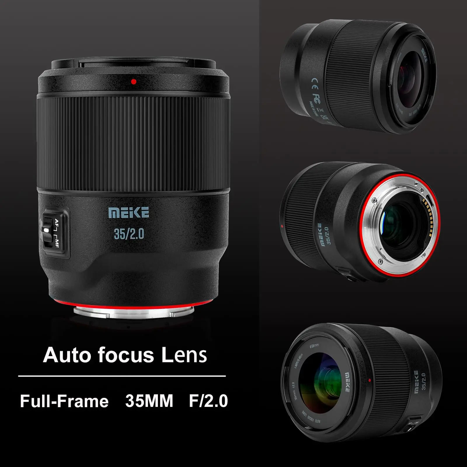 Meike 35mm F2.0 Full Frame Auto Focus Portrait Lens SMT for Sony E Nikon Z Mount Panasonic Lumix Sigma Leica L-Mount Cameres