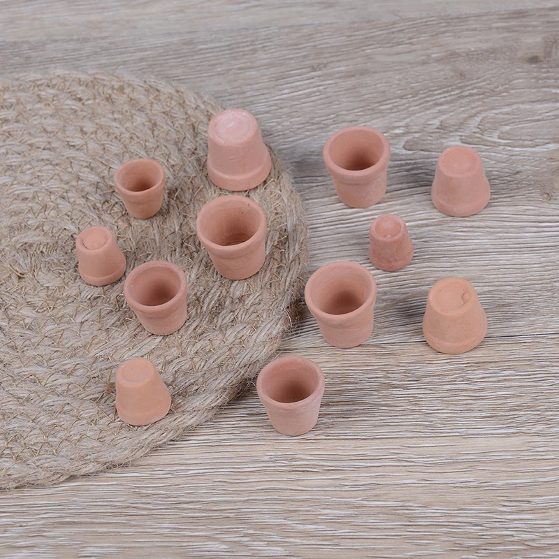 

1:12 miniature flower pot handmade red clay pot garden home 12Pcs Dollhouse