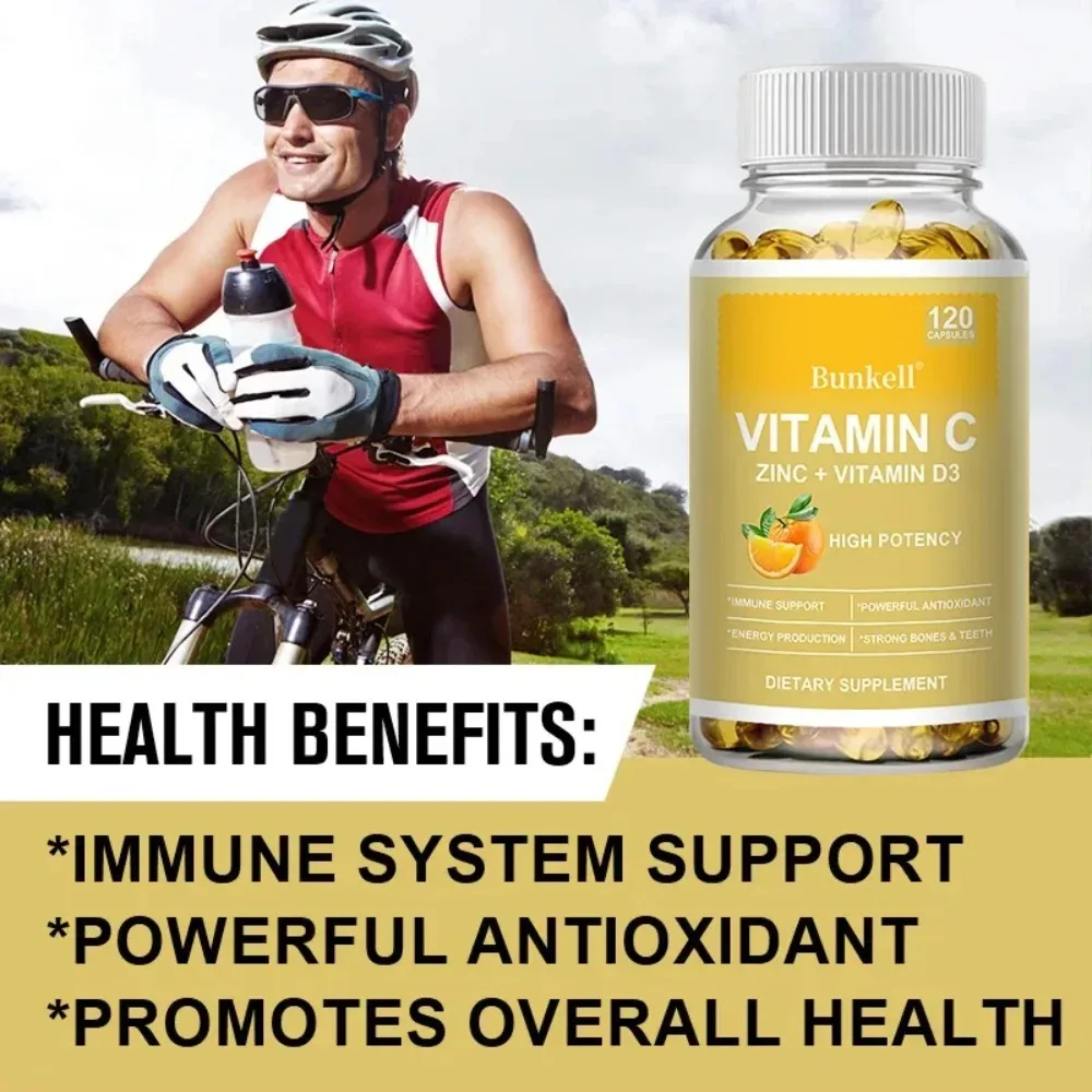 Zinc Vitamin C & D3 Capsules, Supports Immune Health, Enhanced Rest, Sustained Energy & Overall Body Benefits for Adults