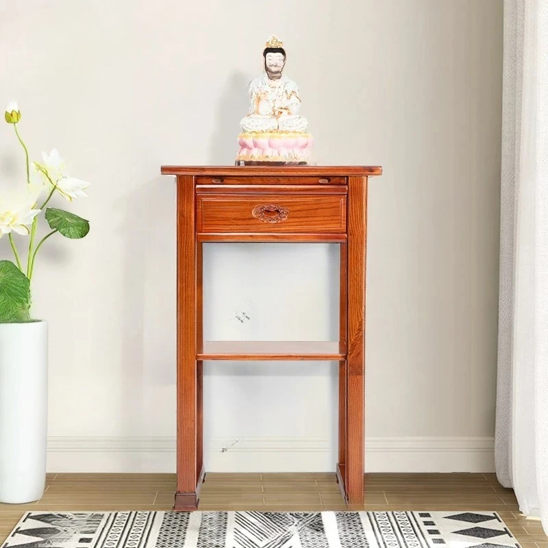 Incense table, strip case household solid wood Buddha table is simple