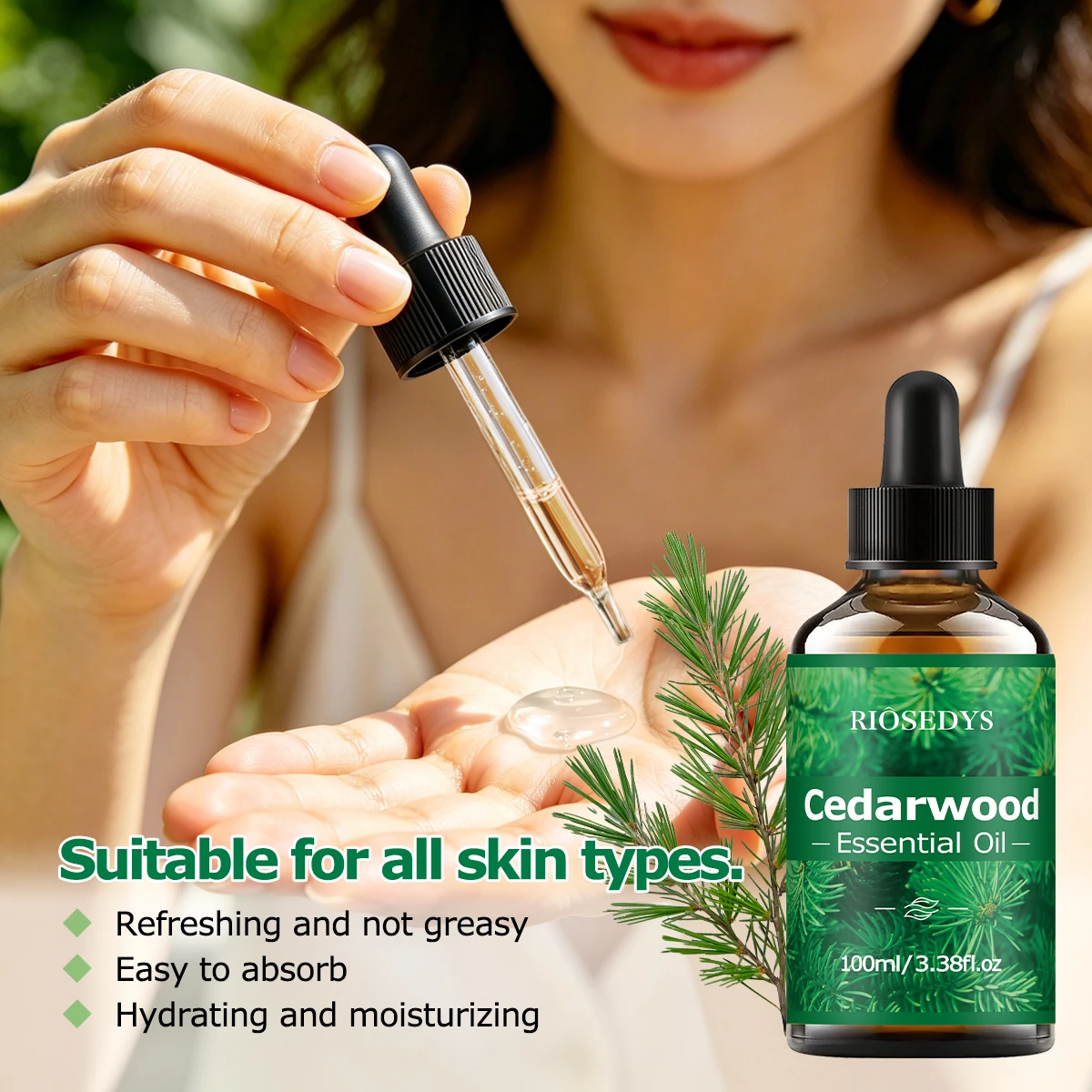 100ml CEDARWOOD ESSENTIAL OIL Suitable for Massage and Skincare, Deeply Nourishes and Moisturizes, and Improves Skin Condition.