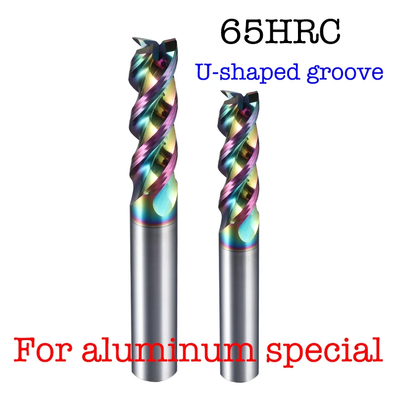 65HRC Ф1mm-20mm 3Flute CNC Lengthening Tool Auminum Flat End Milling cutter Tungsten Steel Alloy Special Mills TC50-Nano Coating