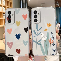For Samsung Galaxy M13 4G Cover Flowers Girls Matte Transparent Protectio Shockproof Phone Case For Samsung M 13 Fundas Soft