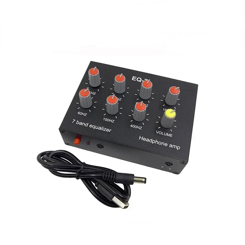 Audio EQ-7 Audiosignal-Vorverstärker, 7-Band-Equalizer, Passen Sie den Bass-Sound an, Telefon, Computer, Kopfhörerverstärker