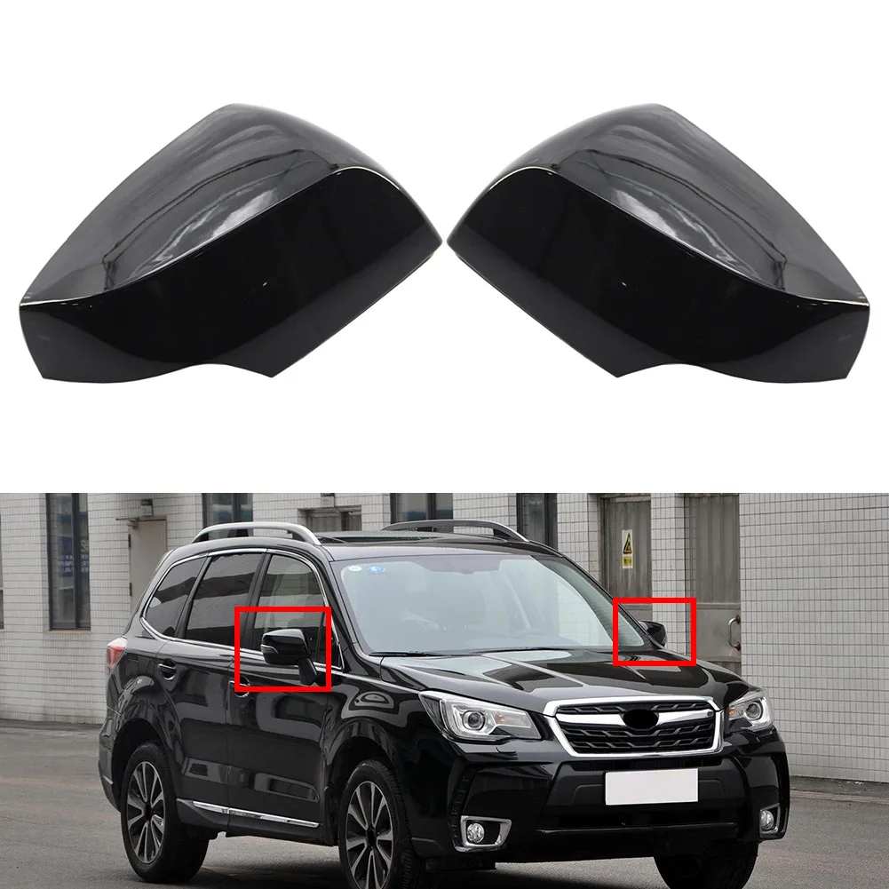 2Pcs/Pair Car Side Rear View Mirror Cover Cap Trim For Subaru Crosstrek Impreza Forester Legacy Outback Glossy Black