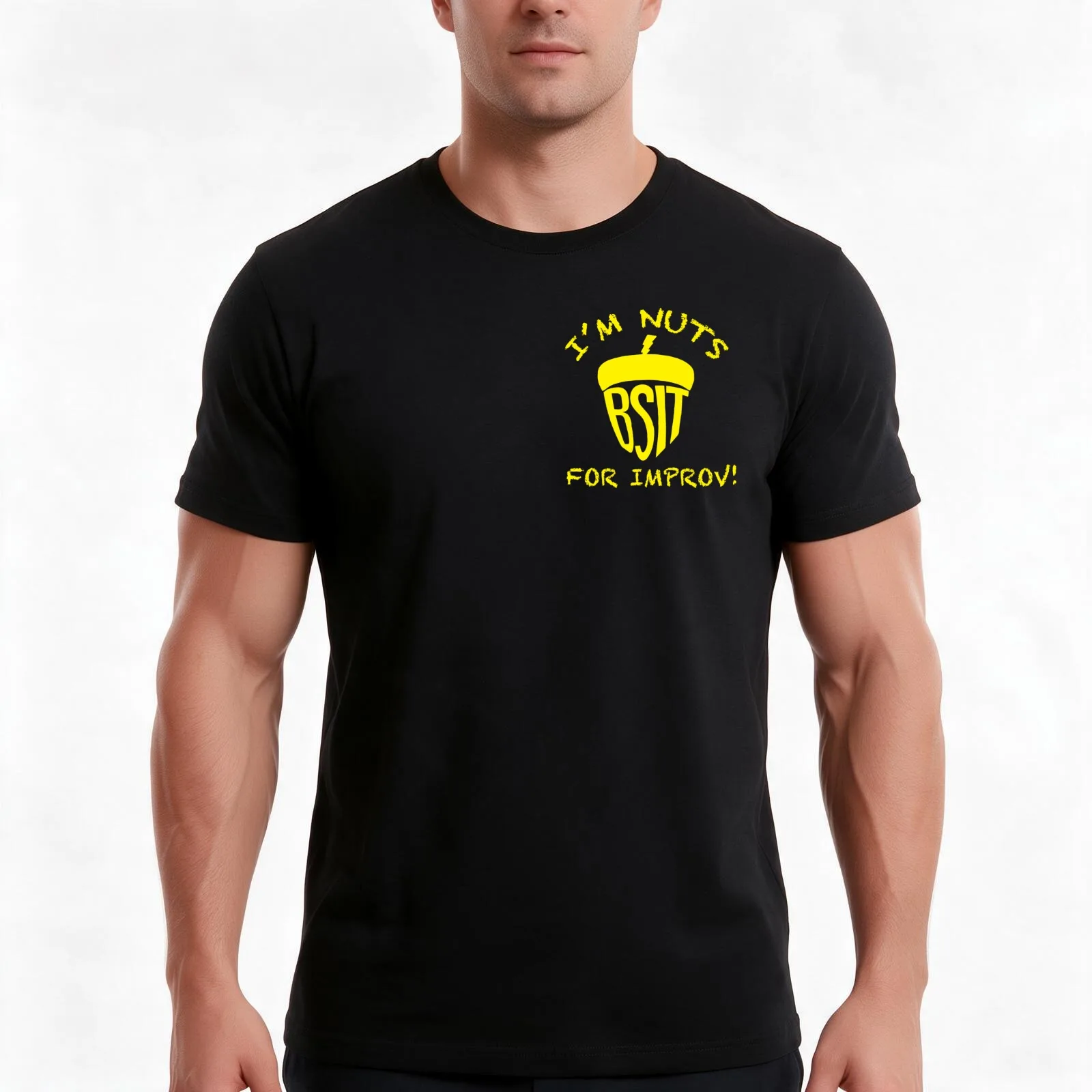 Nuts for Improv BSIT T-Shirt, Summer Casual Cotton Tee, Oversized Streetwear Tops, Vintage Graphic Print, Loose Fit Short Sleeve
