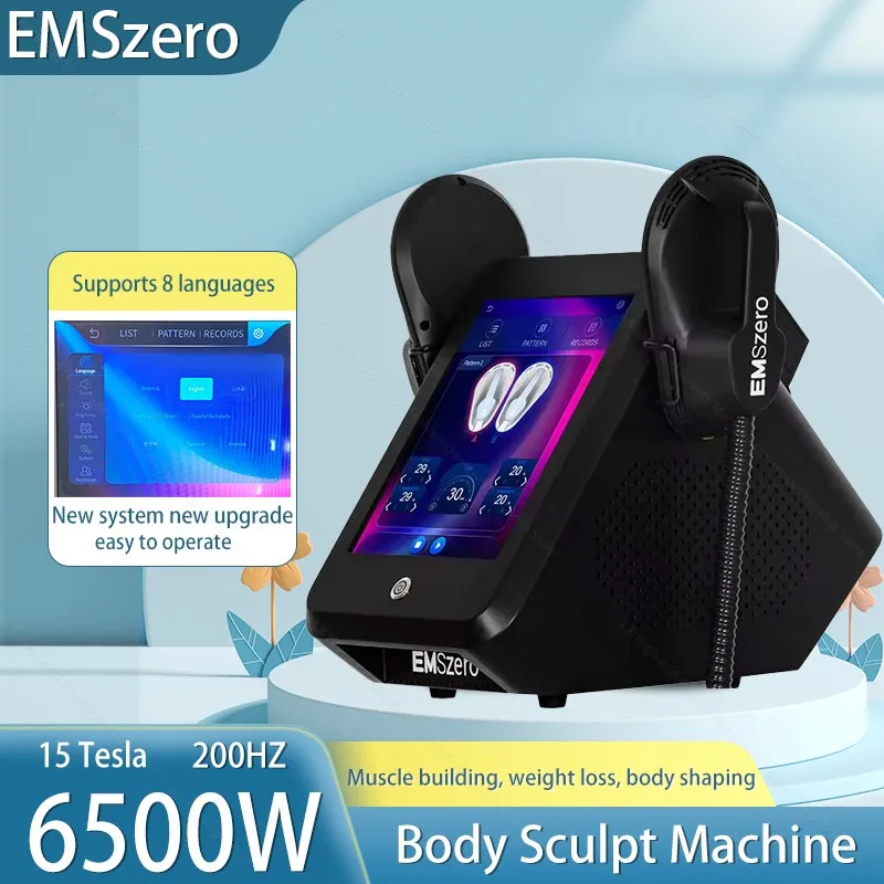 2024 New Upgrade 15 Tesla 6500WEMS Body Sculpting Machine Emszero 200HZ RF Hi-emt Body Contouring Muscle Build machine