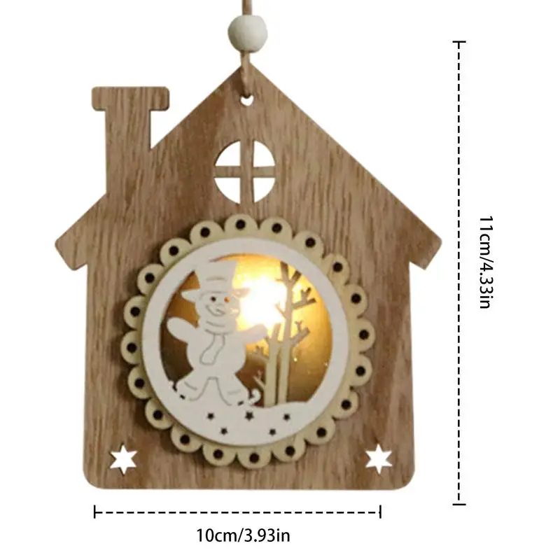 إضاءة ليد زخرفة خشبية مضيئة ، ديكور شجرة عيد الميلاد ، حفلة منزلية ، السنة الجديدة ، هدايا أطفال