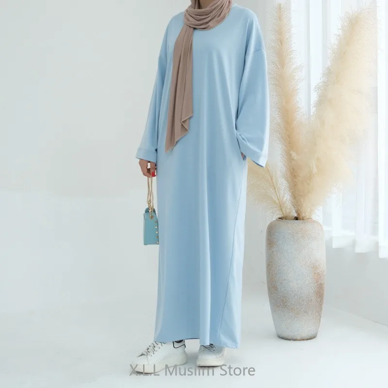 Eid Modest Muslim Ramadan Morocco Long Robe Sweater Dresses Dubai 2024 Luxury Long Loose Kebaya Kaftan Women\'s Prayer Garment