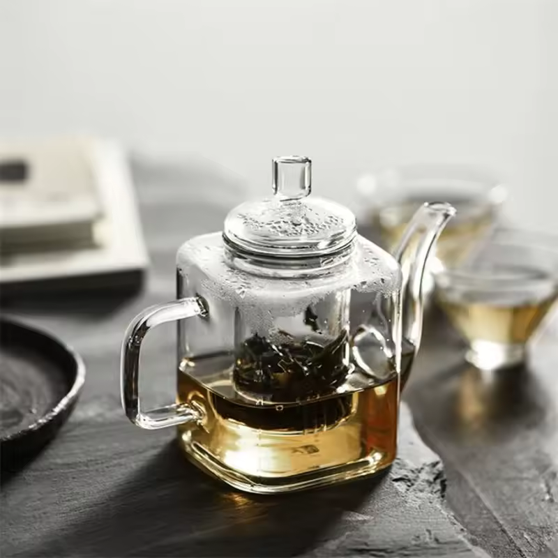 Japanischen Stil Handgemachte Hitzebeständigem Platz Glas Teekanne Mit Filter Liner Kochendem Blume Tee Topf Kung FuTea Set Teegeschirr