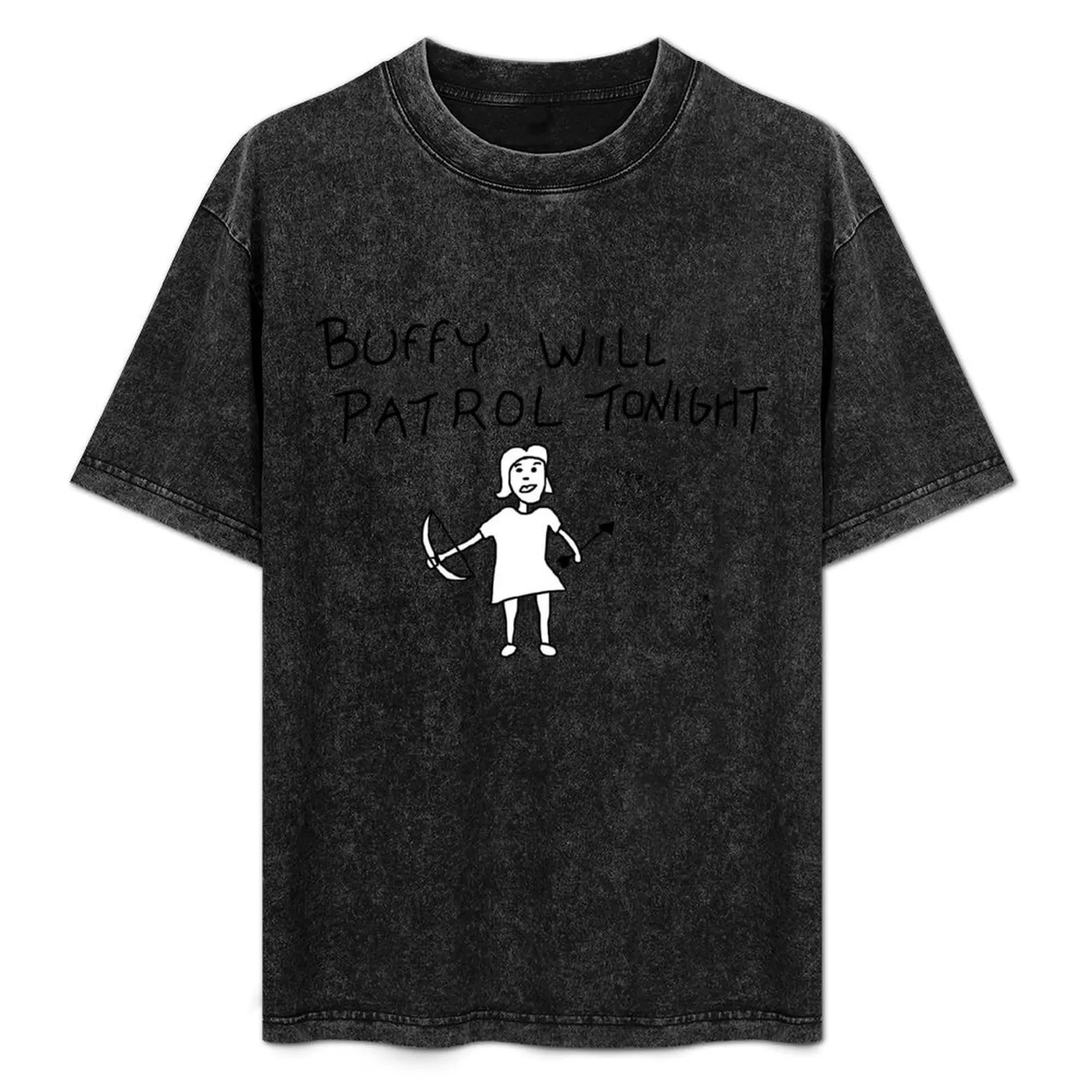 Buffy Will Patrol Tonight T-Shirt blacks tees graphic t shirt vintage funny t shirts for men