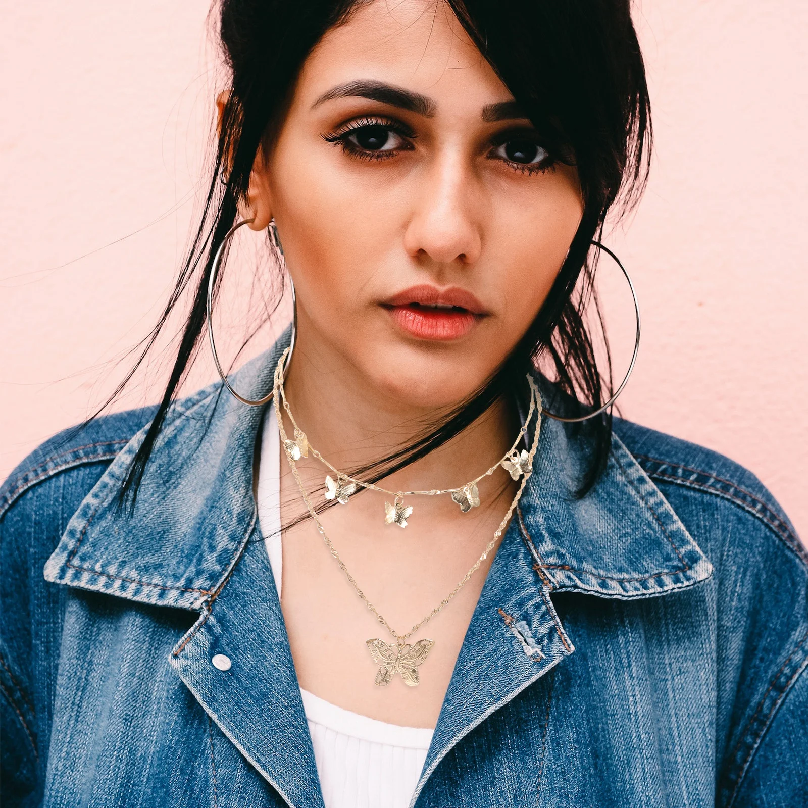 

1Pcs Metal Pendant Irregular Small Multi-Layer Necklace Fashionable Chic Jewelry for Women Party Wedding Daily Wear