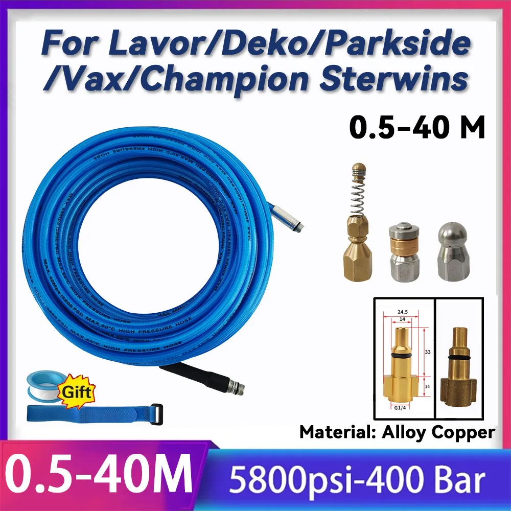 Pressure Drain Pipe Sewer Sewage Cleaning Hose Water Jetter Kit for Lavor/Vax/Champion Sterwins/Deko/Parkside Cleaning Machines