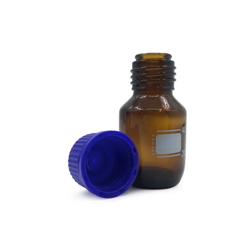 2PCS Laboratory Sealed Glass Bottle 100/250/500/1000ml Brown With Tape scale Liquid Medicine Bottle