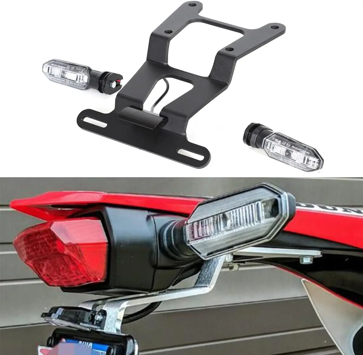 

Compatible with CRF450L CRF 450RL 2019-2024 LED Indicator Turn Signal Blinker Kit Motorcycle Tail Tidy License Plate Holder