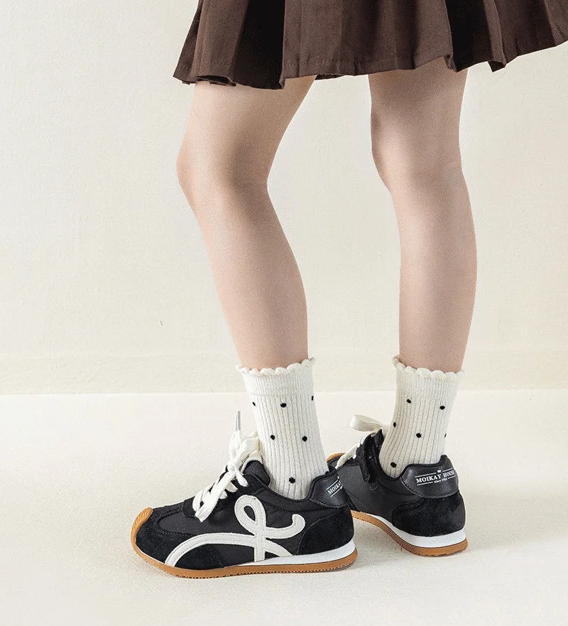 5 Paare/Set Kindersocken für Mädchen, Frühling und Herbst, weiche Baumwolle, gepunktet, Kindersocken, modische, süße, niedliche Stricksocken für Kinder, 2–12 Jahre – Detail 2