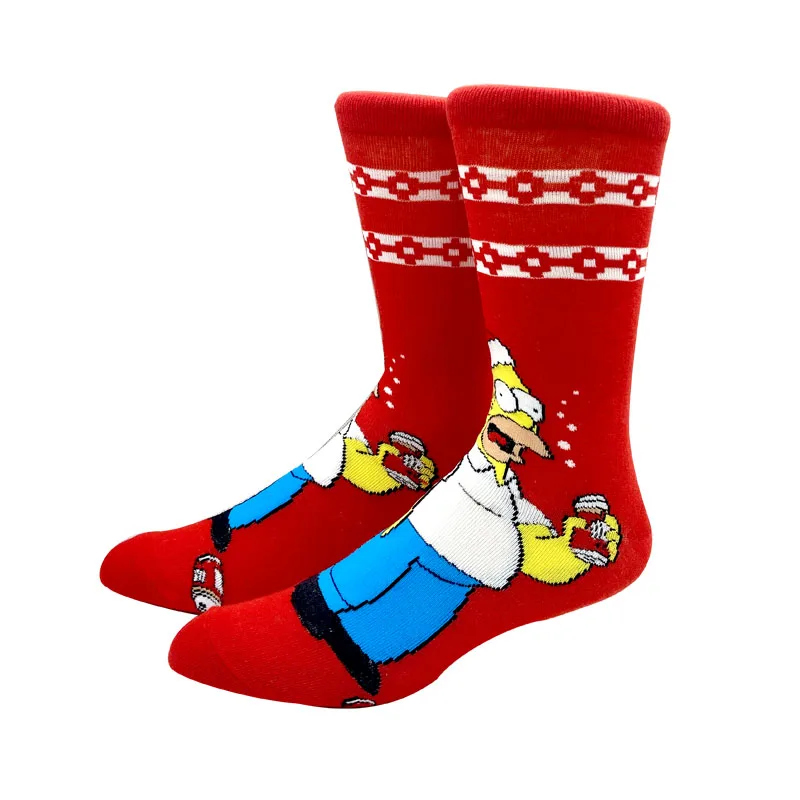 Chaussettes longues pour hommes et femmes, Anime Simpson, hauteur des genoux, Cosplay, mollet, personnalité adulte, Hip Hop, noël, nouvelle collection 2023