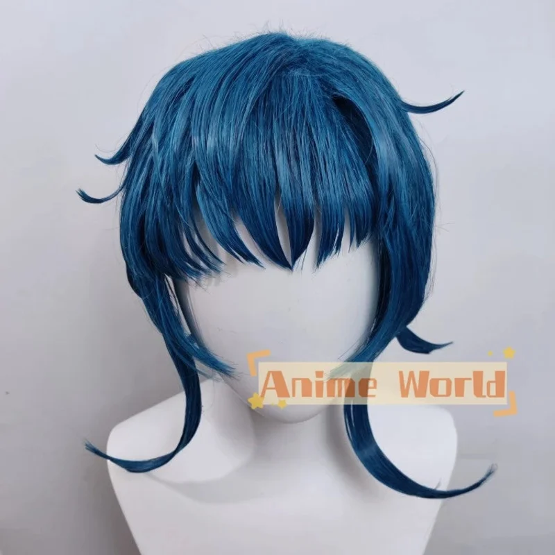 Final Fantasy XIV FF14 Meteion Blue Cosplay Wig Halloween Synthetic Hair Heat