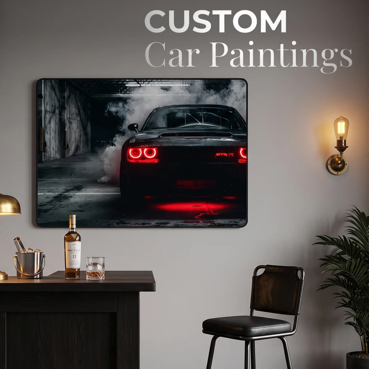 Customizable Automotive Art with Color-Changing Feature USB Remote Control Indoor Hanging Artistic Decorative Piece