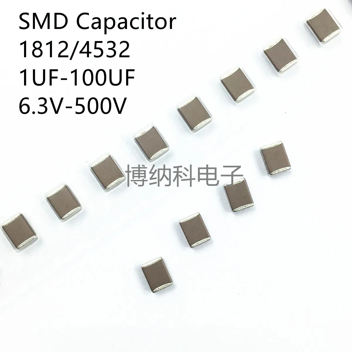 10PCS 1812 4532 SMD Capacitor 1UF 2.2UF 4.7UF 10UF 22UF 47UF 100UF 10V 16V 25V 35V 50V 63V 100V 200V 500V X7R X5R ±10%=K ±20%=M