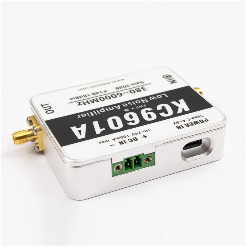 

B04C-KC9601A Low Noise Amplifier Module 380Mhz-6Ghz Ultra-Wideband LNA 20Db High Gain 2.4G/5.8G Type-C Power Supply