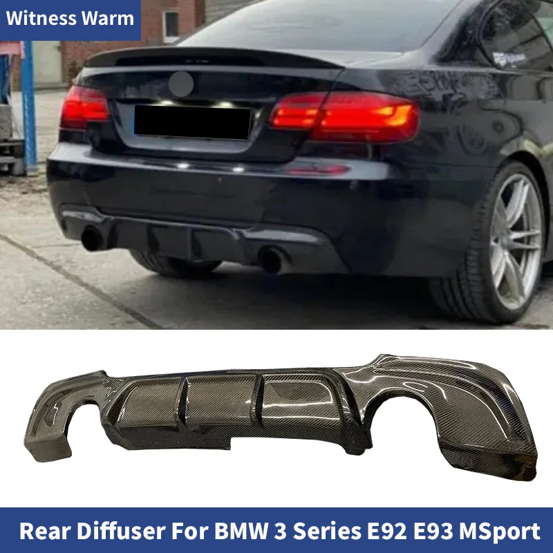 Diffuseur de pare-chocs arrière en fibre de carbone pour BMW Série 3 316i 330i 335i E92 MSport Coupé