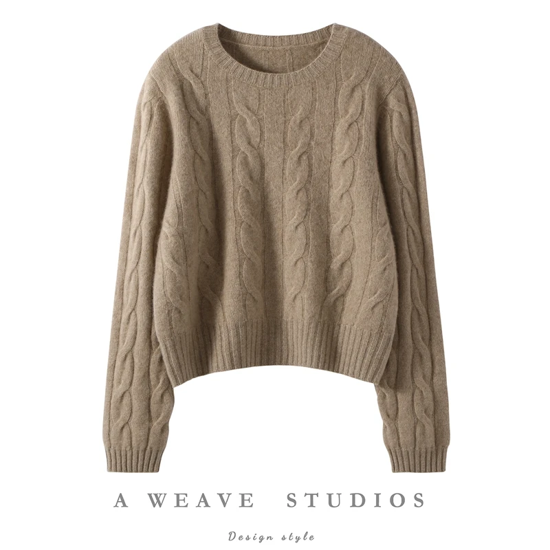 

Women Cashmere Sweaters O-neck Long Sleeve Pullovers Autumn Winter Thick Warm 100% Cashmere Knitwear Basic Classical Female Tops