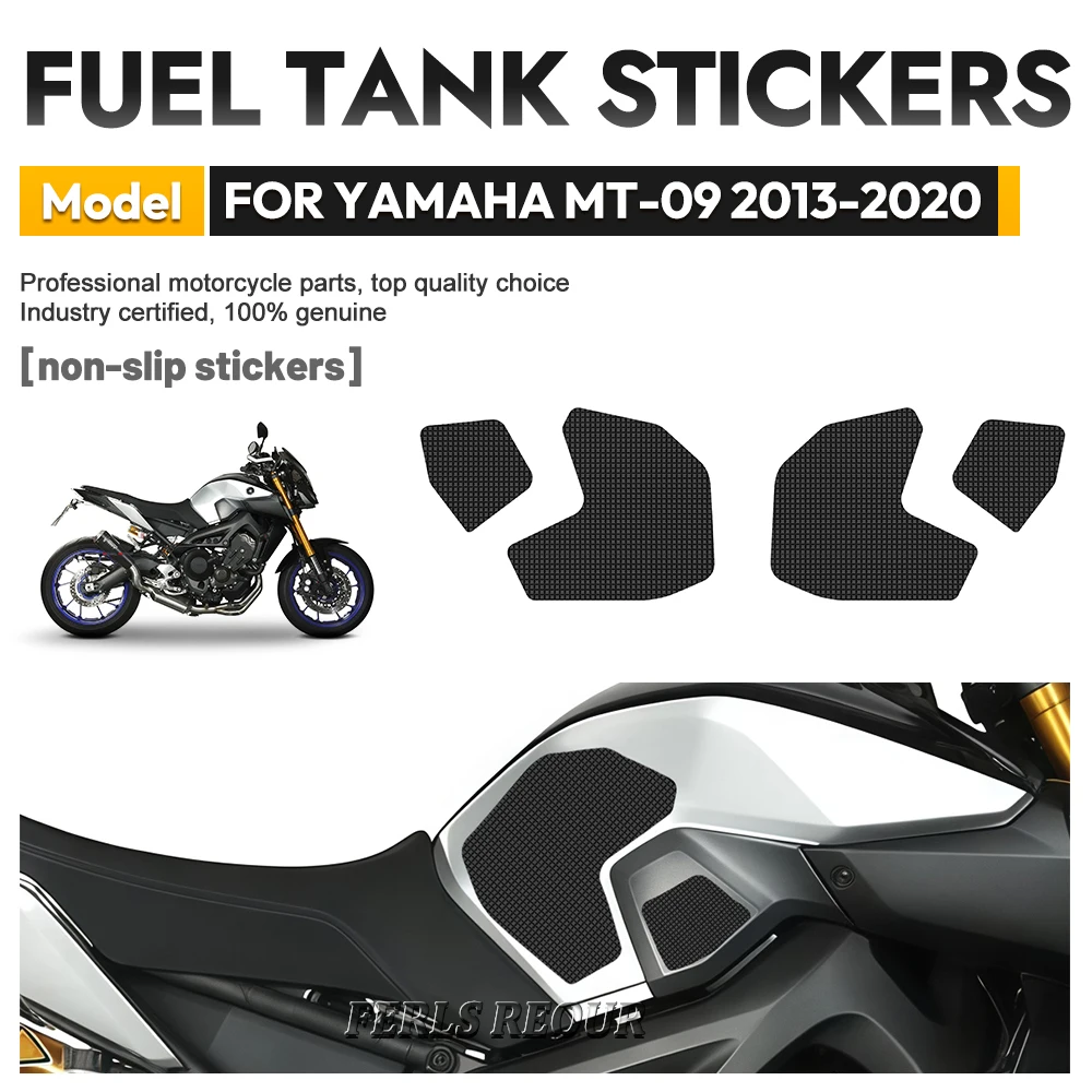 

For YAMAHA MT-09 2013-2020 Rubber Black Anti Scratch Motorcycle Fuel Tank Pad Anti Slip Traction Grip Pad Decal