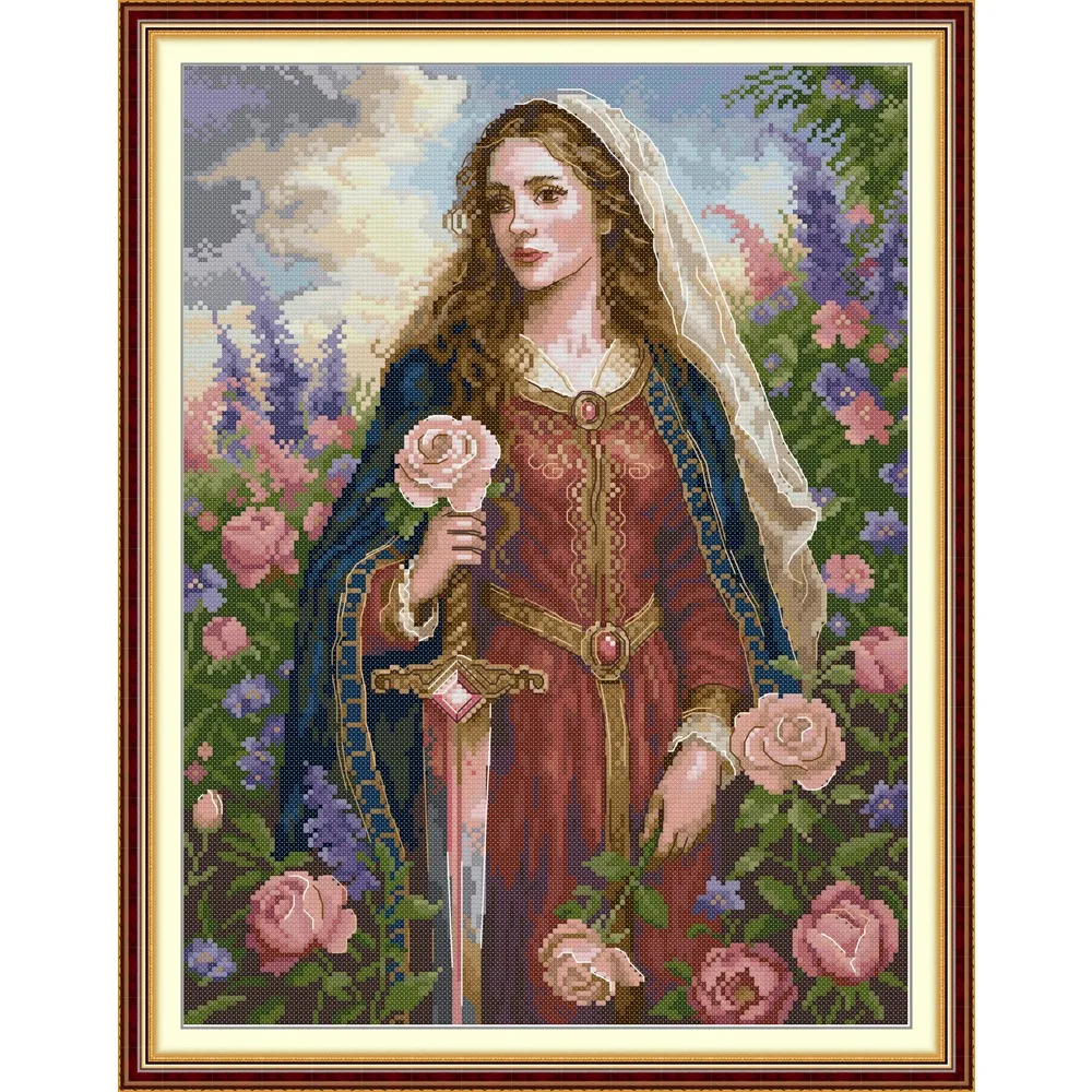 

Joy Sunday новый штампованный набор для вышивки крестом, 11/14/16CT DIY Easy Pattern Aida, набор для вышивания ткани-женский воин