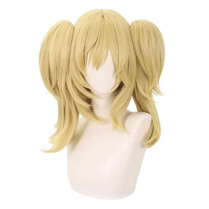 Game Zenless Zone Zero Burnice White Cosplay Wig Blonde Short Hair Double Ponytail Heat Resistant Synthetic Hair For Halloween