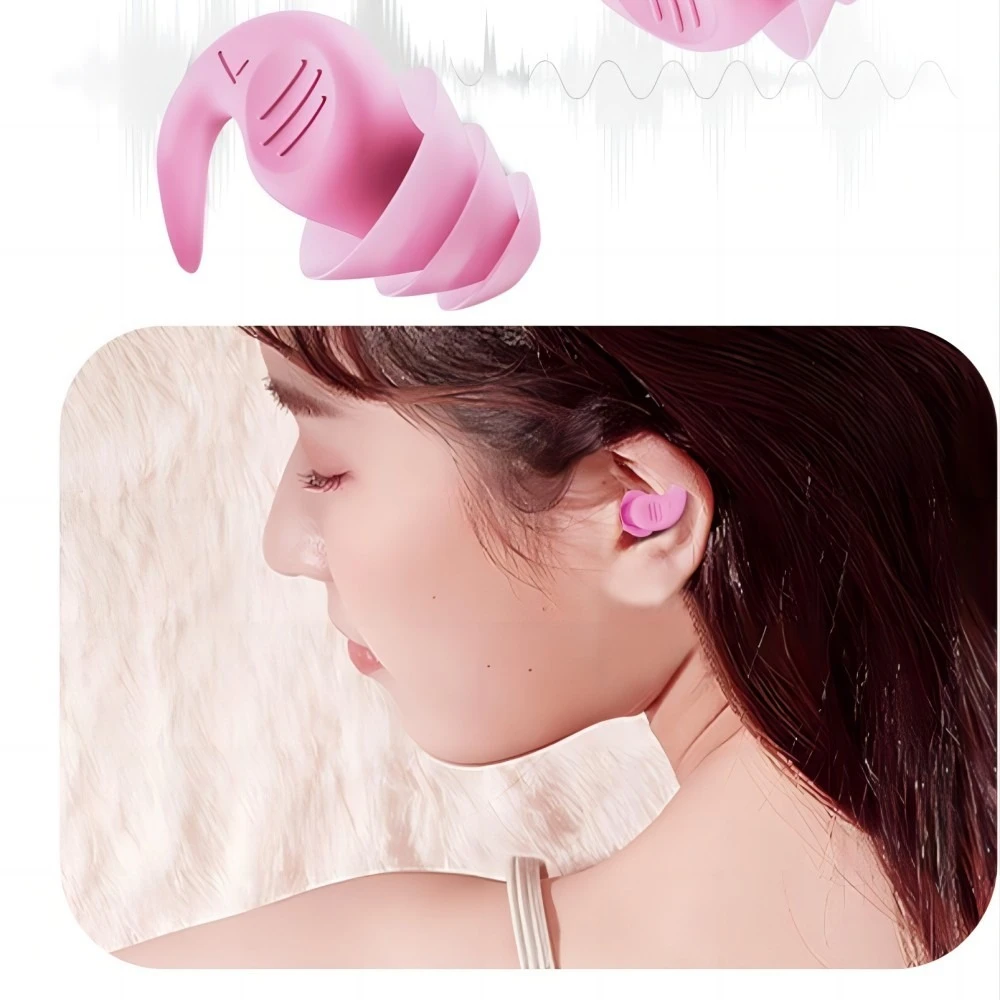 1 Pair Of Anti-Noise Earplugs Dormitory Sleep Study Noise Reduction Anti-Noise Sound Insulation Silicone Earplugs