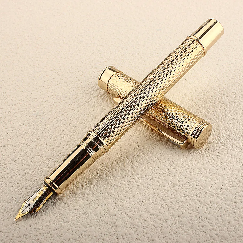 

High Quality 218 Metal Fountain Pen 0.5MM F Nib with Converter Gold Clip Business Office Writing Ink Pens Students Gifts