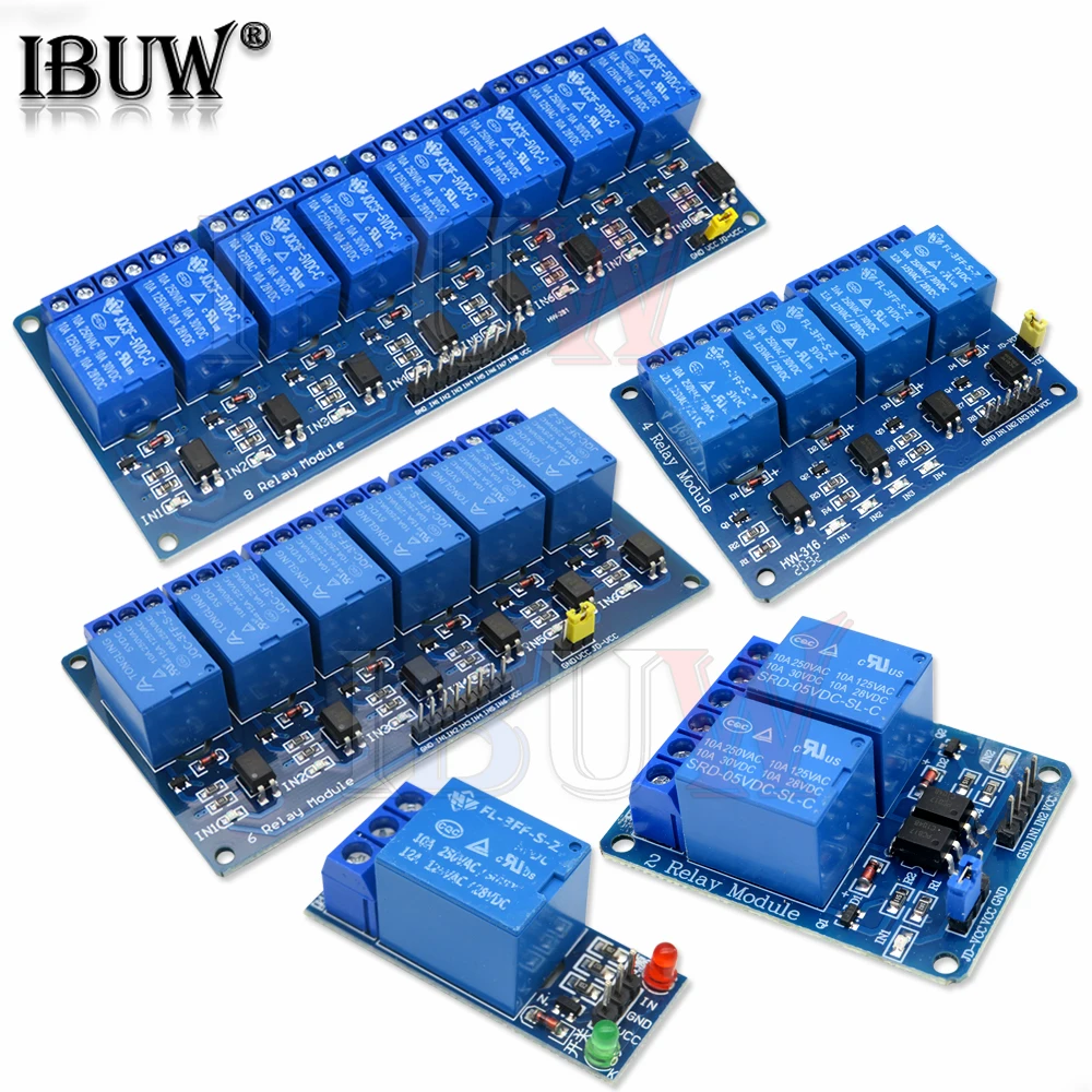 5v 1 2 4 6 8 channel relay Module with optocoupler Relay Output 1 2 4 6 8 way relay module for arduino In stock
