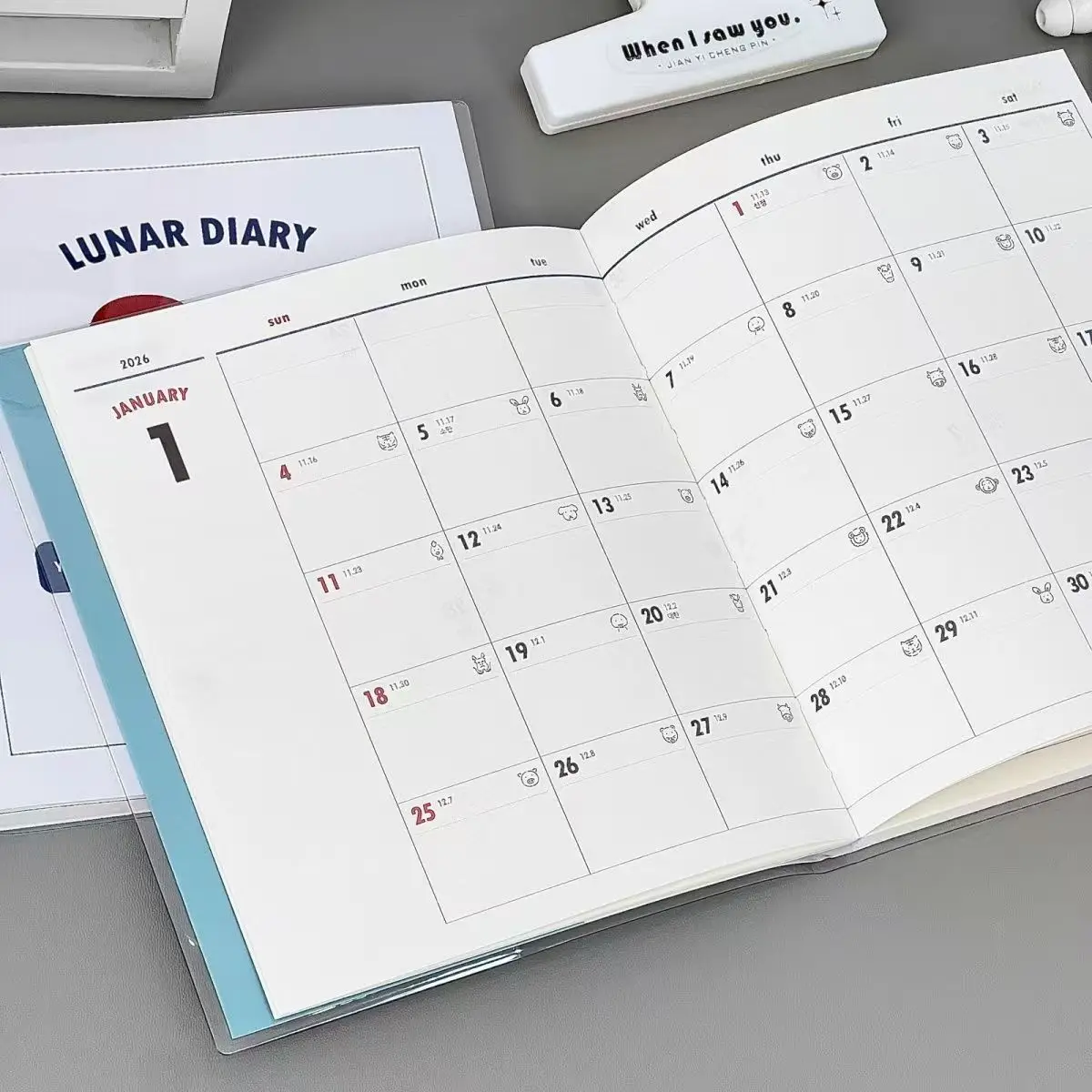 Schedule Planner, Weekly and Monthly Plan Notebook, Office Day Planner, Adult Paper Ruled, Dated,January to December