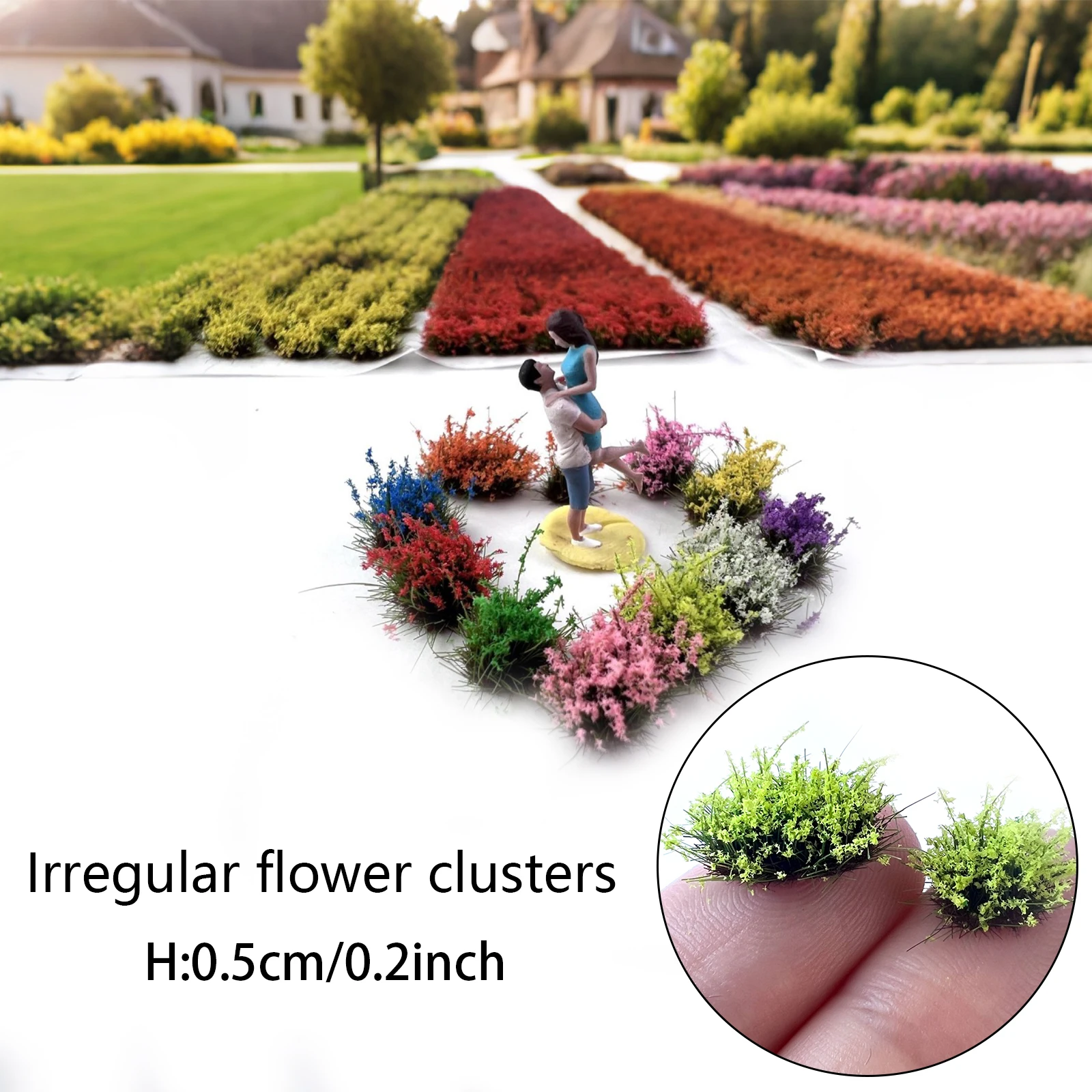 

53Pcs 5mm Miniature Flower Clusters Diorama Accessories for DIY Model Train Wargaming Scenery