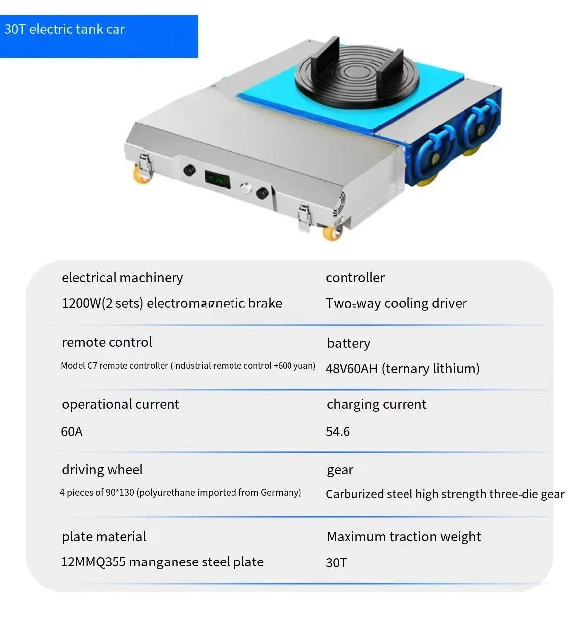 Electric Walking Board on Wheels 30T/50T Remote Control Heavy Equipment Skates Steel Frame Tools Transportation