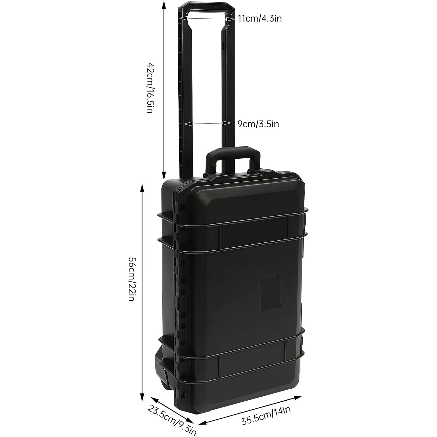 حافظة صلبة مقاومة للماء مقاس 22 بوصة مع عجلات حافظة واقية متدحرجة حافظة كاميرا صلبة مع حقيبة سفر صلبة مقاومة للصدمات