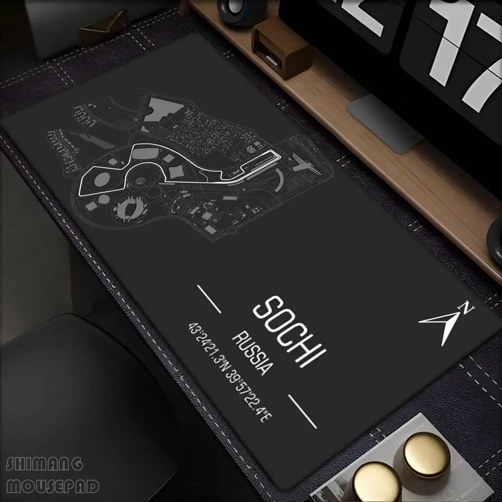 

New Arrivals Formula 1 Racing Circuit Mouse Pad Desk Cute HD Desk Pad Extended Gaming Keyboard Mats Large Gamer Mousepad 90x40