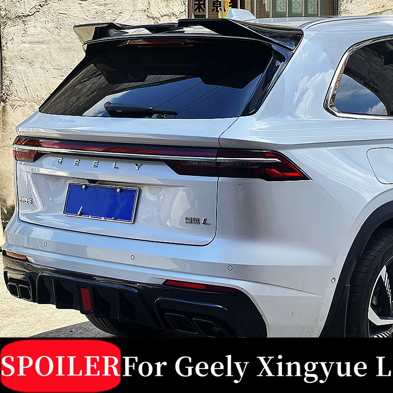 Rear Roof Trunk Lid Car Spoiler Wings For Geely Xingyue L Monjaro 2021-2023 FRP Glossy Black Carbon Car Tuning Accessories Part